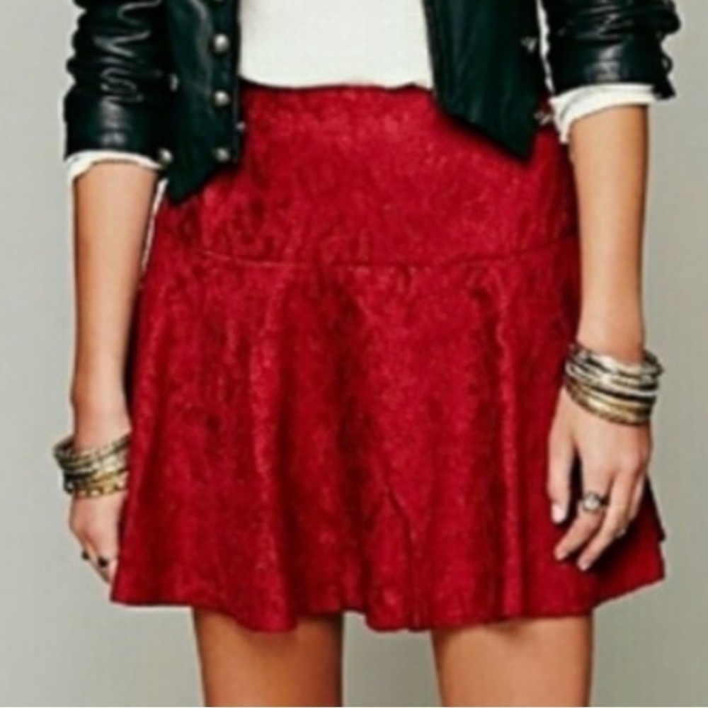Free People Jacquard Cheeta Skirt